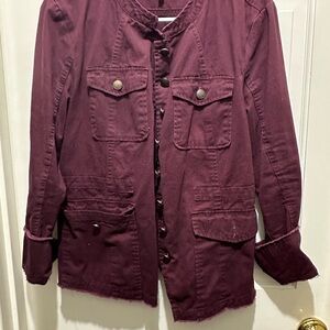 Burgundy Button-Up Jacket